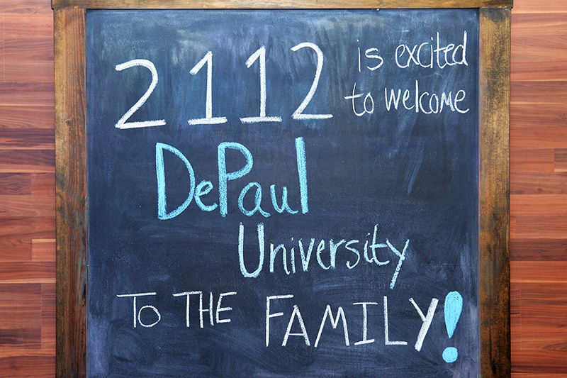DePaul welcome sign